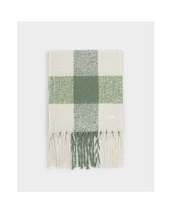 Katie Loxton Recycled Checked Tassel Scarf - Green